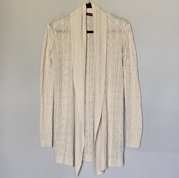 Ralph Lauren Black Label 100% Linen Cable Knit Shawl Collar Cardigan Sweater - Picture 5 of 13